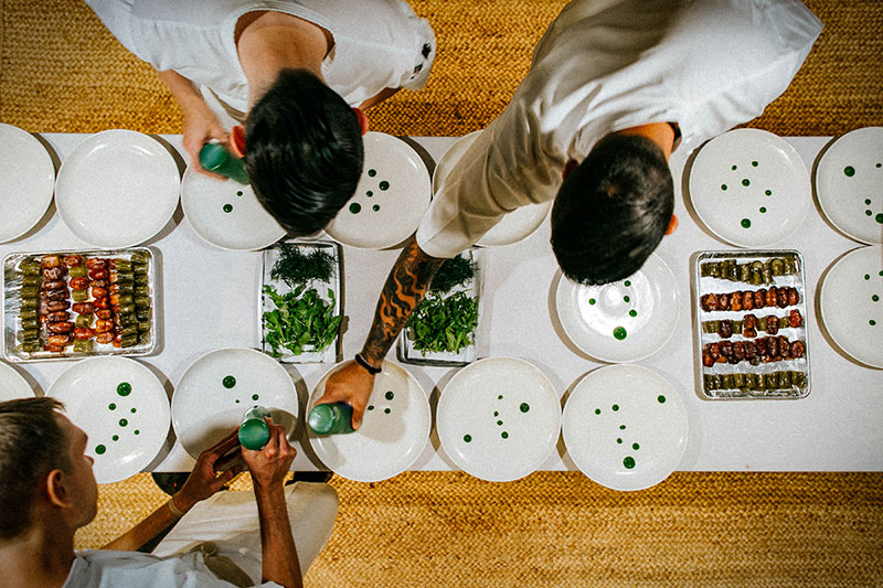 Chefs plating hor dourves